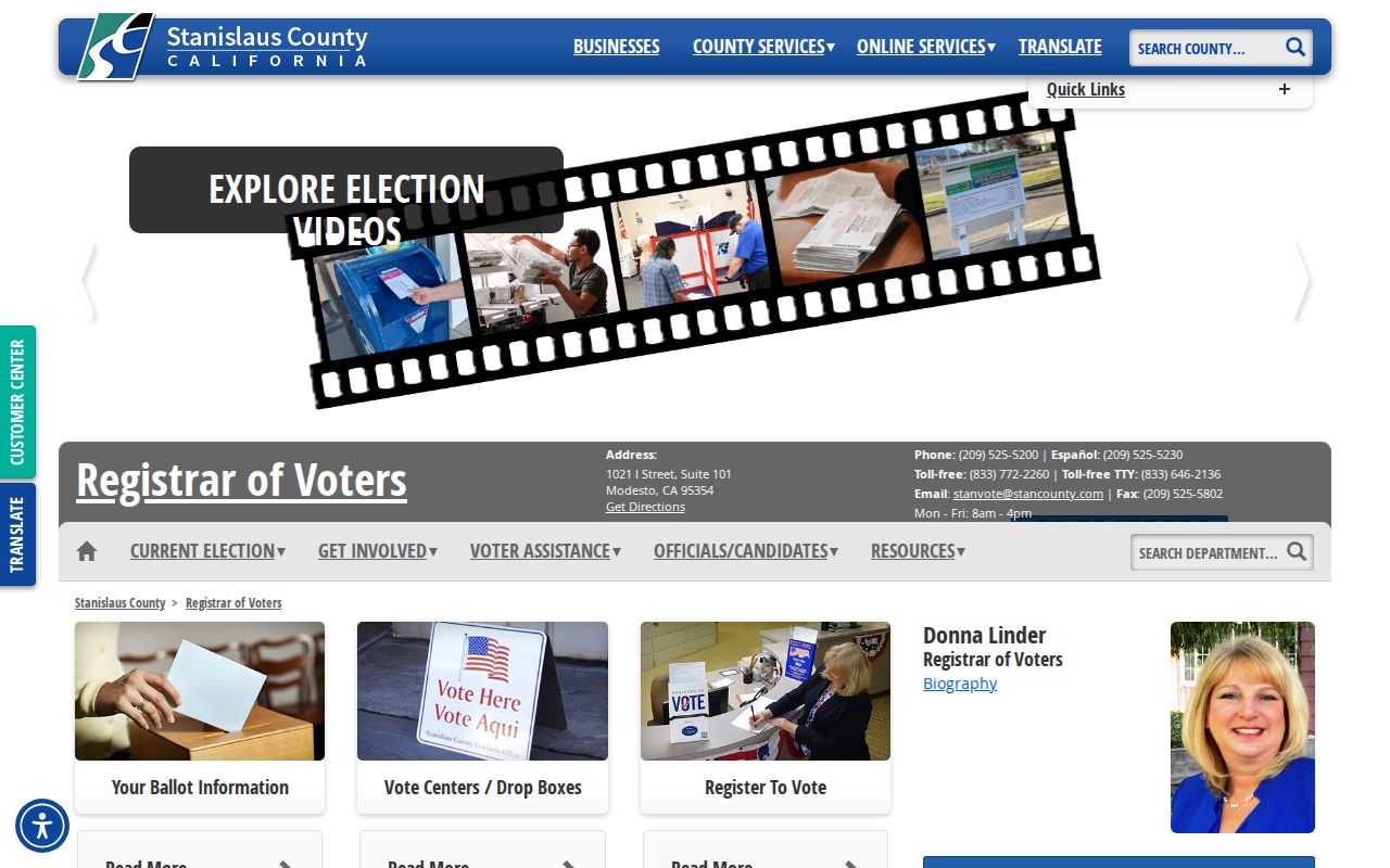 Stanislaus County people search at the StanVote office site