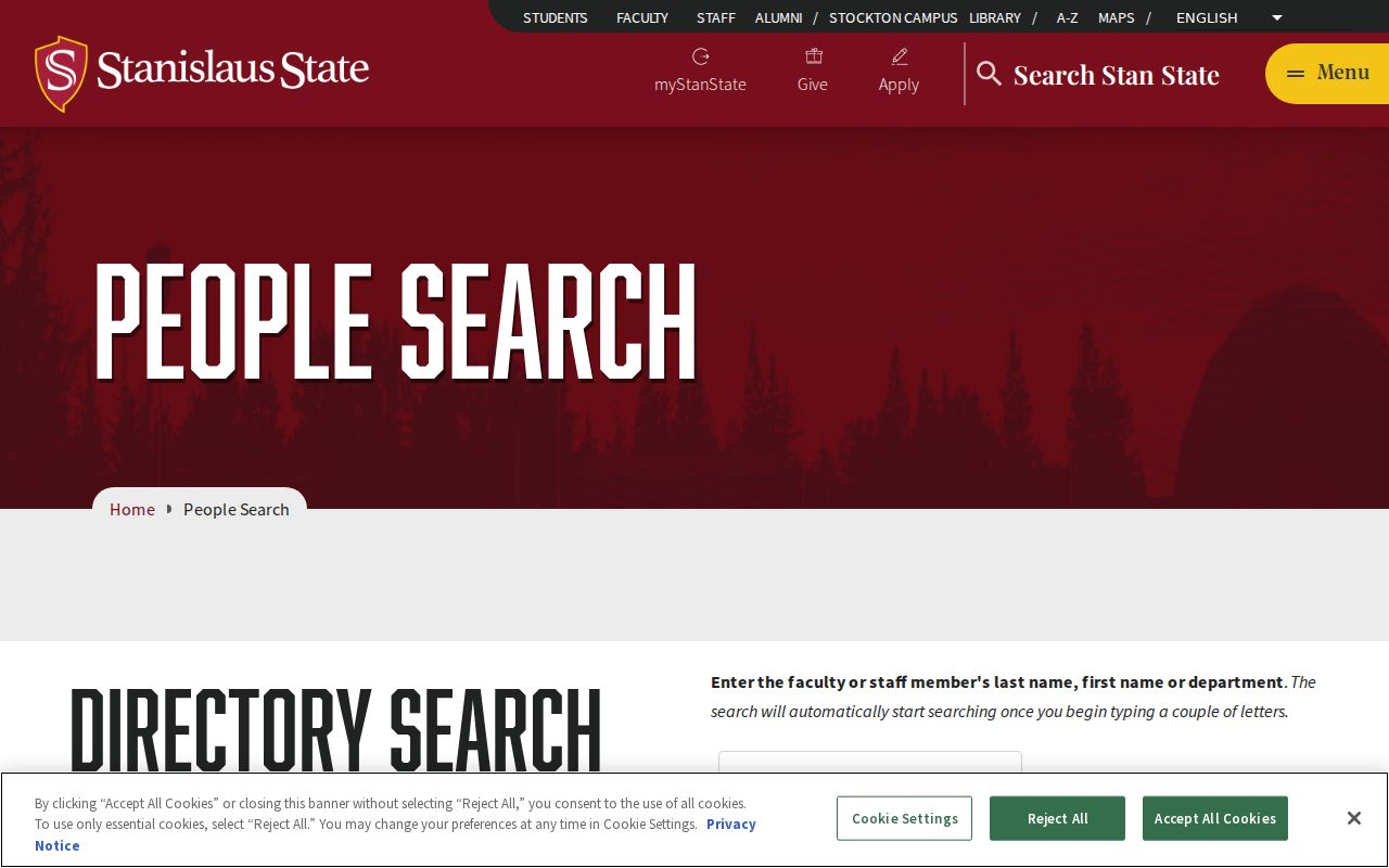 Stanislaus County people directories showing CSU Stanislaus people search