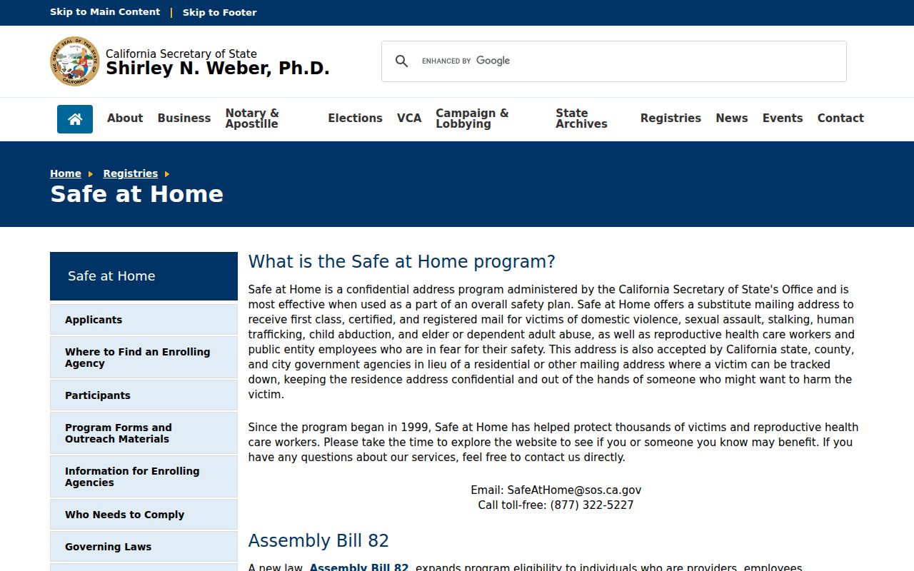 Safe at Home protection for Stanislaus County voter records